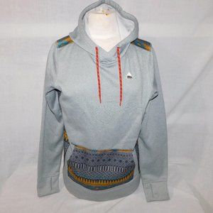 Burton DryRide Womens M Oak Pullover Hoodie Heather / Tahoe Freya Weave Aztec
